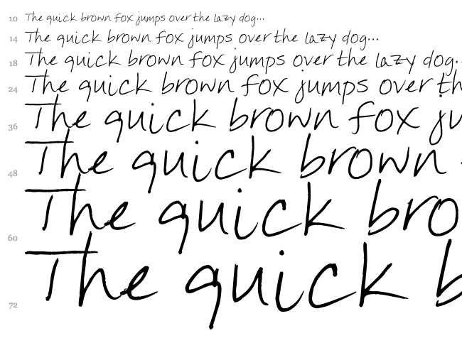 Jennilyn's Everyday font waterfall